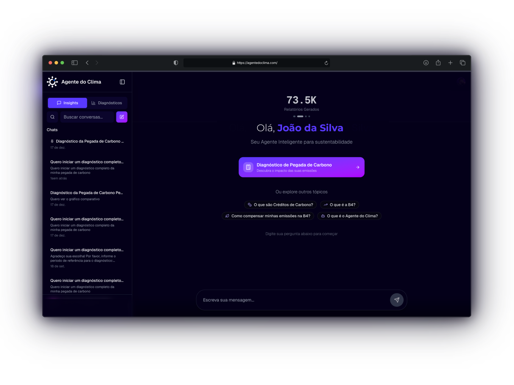 Tela Inicial - O Agente do Clima,