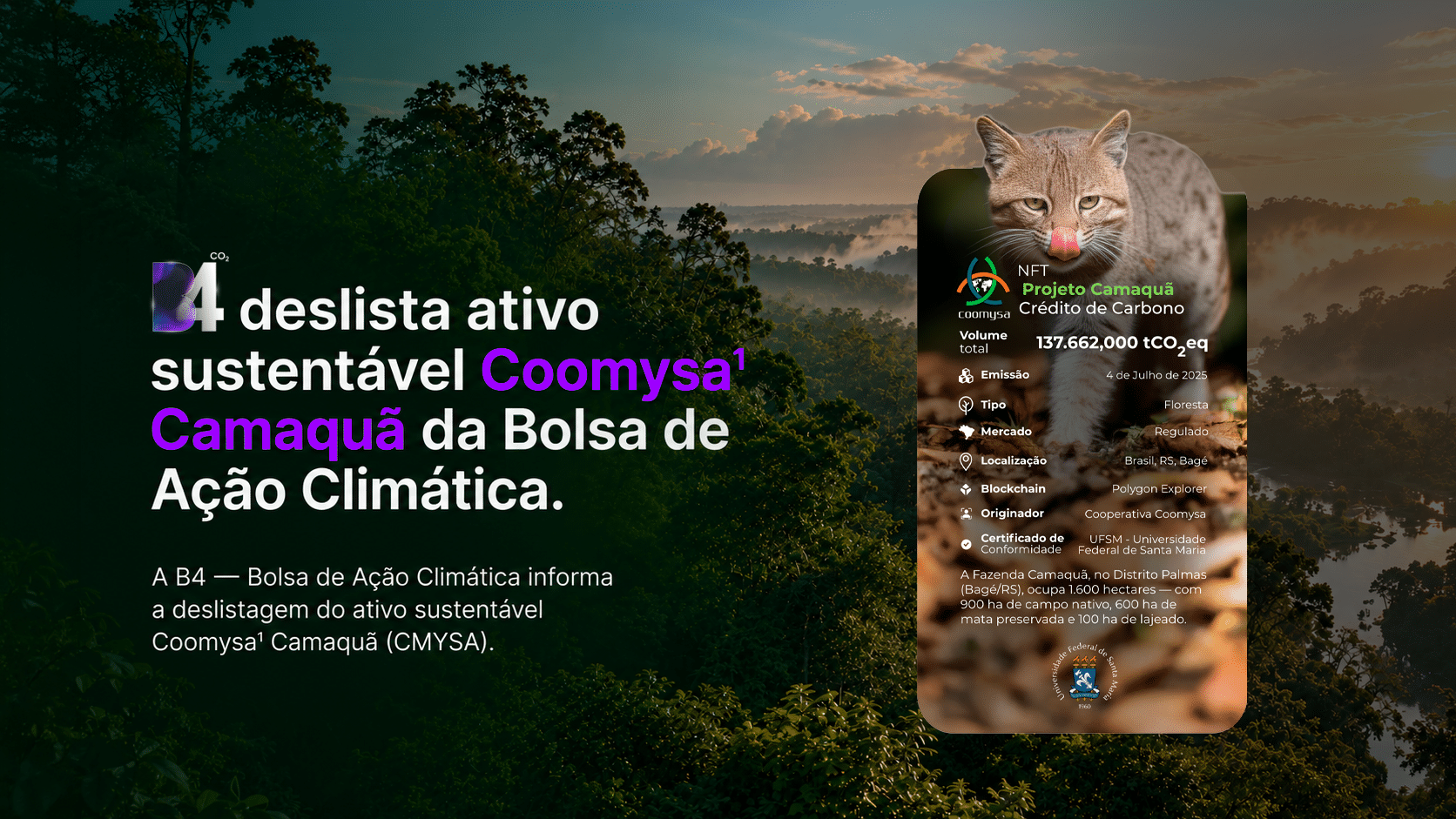 B4 deslista ativo sustentável Coomysa¹ Camaquã da Bolsa de Ação Climática