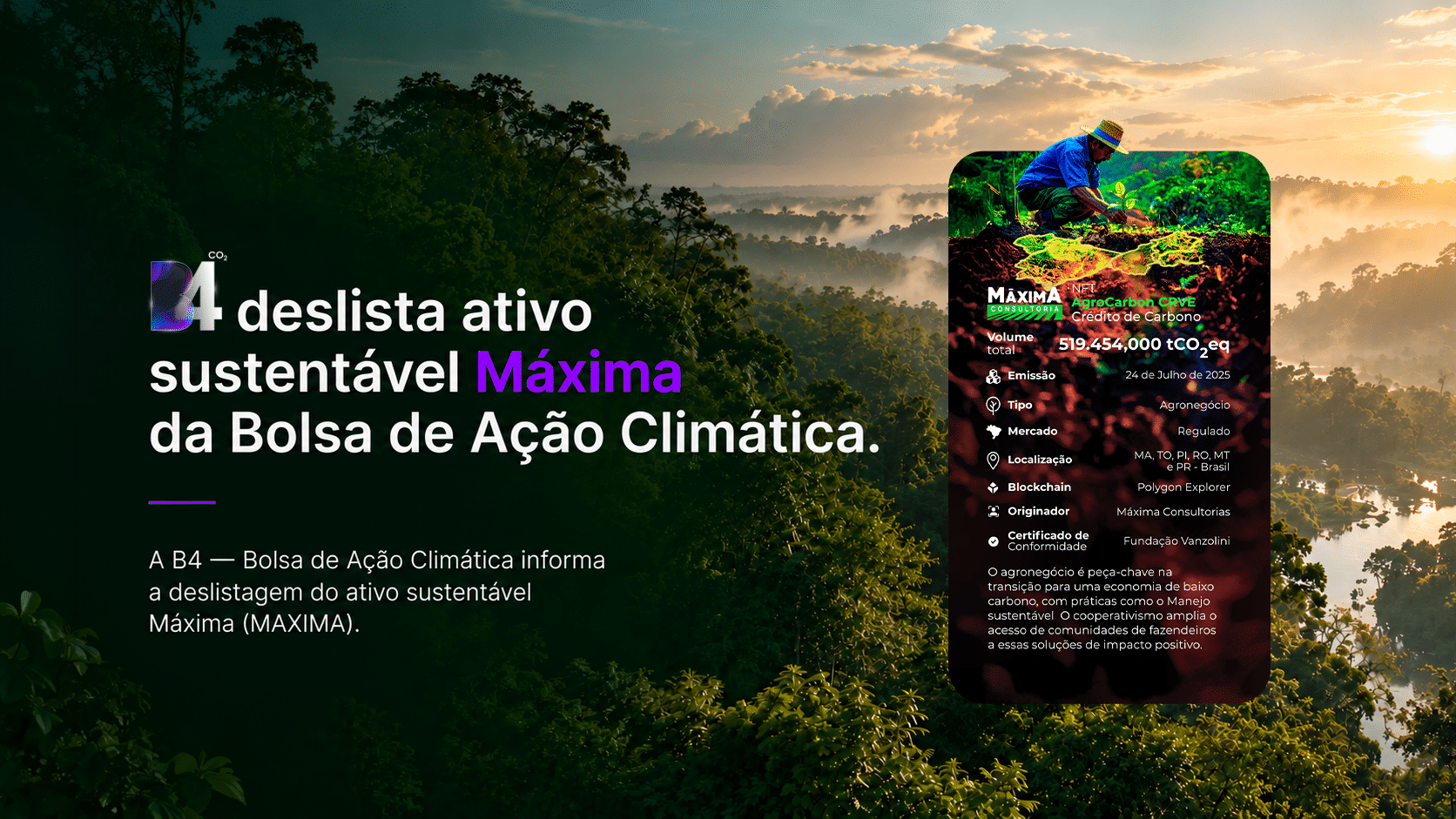 B4 deslista ativo sustentável Máxima da Bolsa de Ação Climática